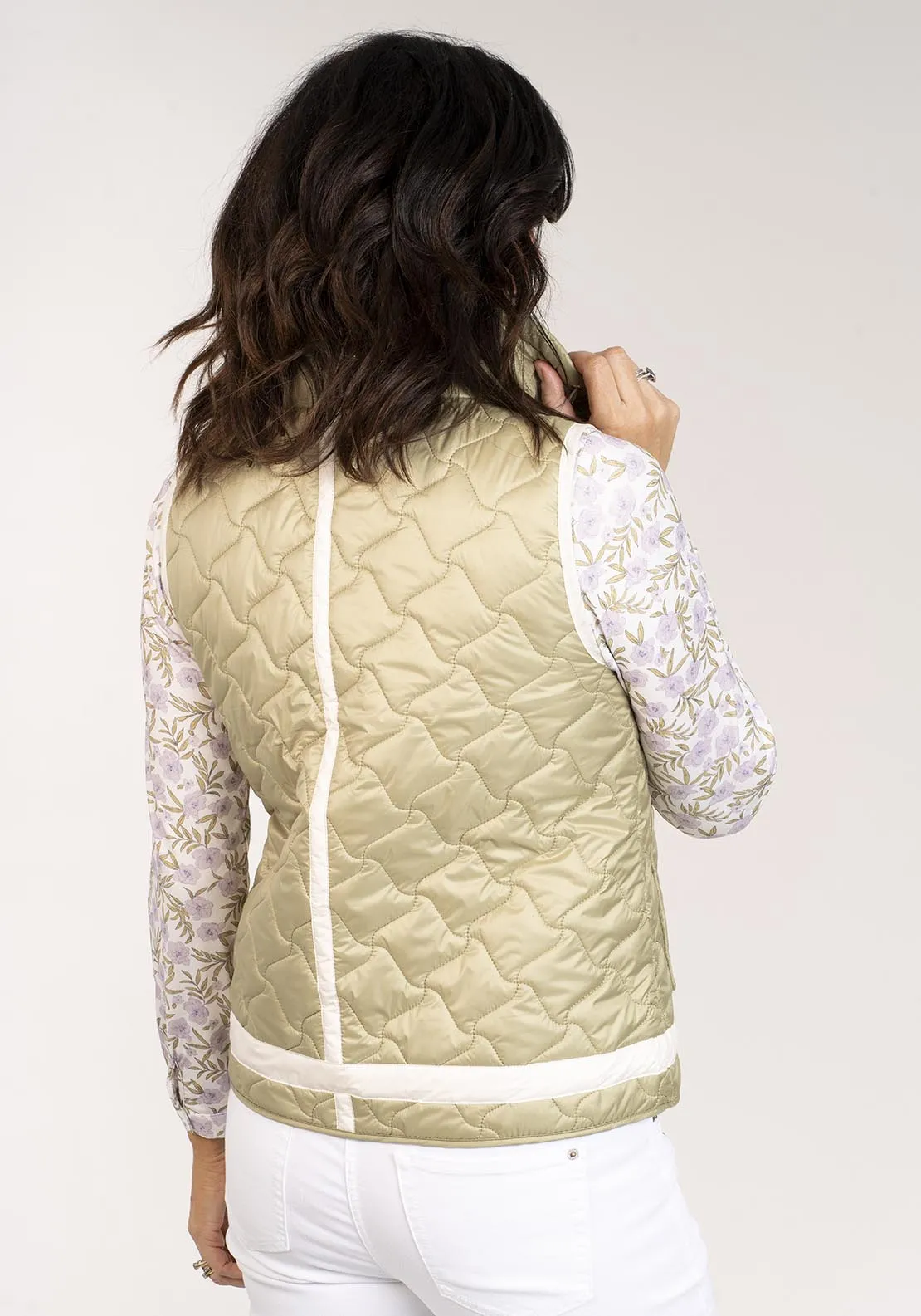 Plain Short Gilet - Green
