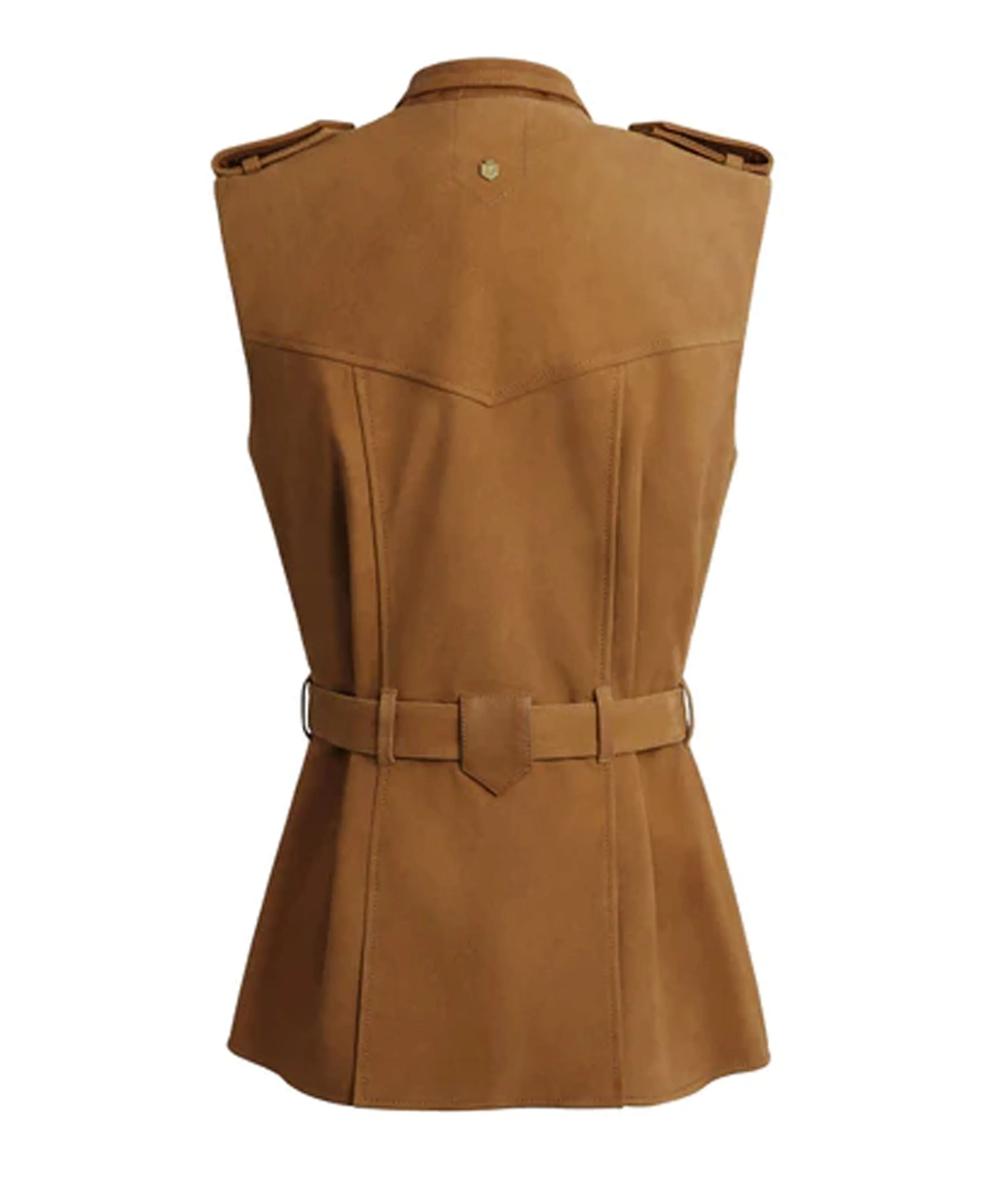 Primrose Gilet - Tan Suede