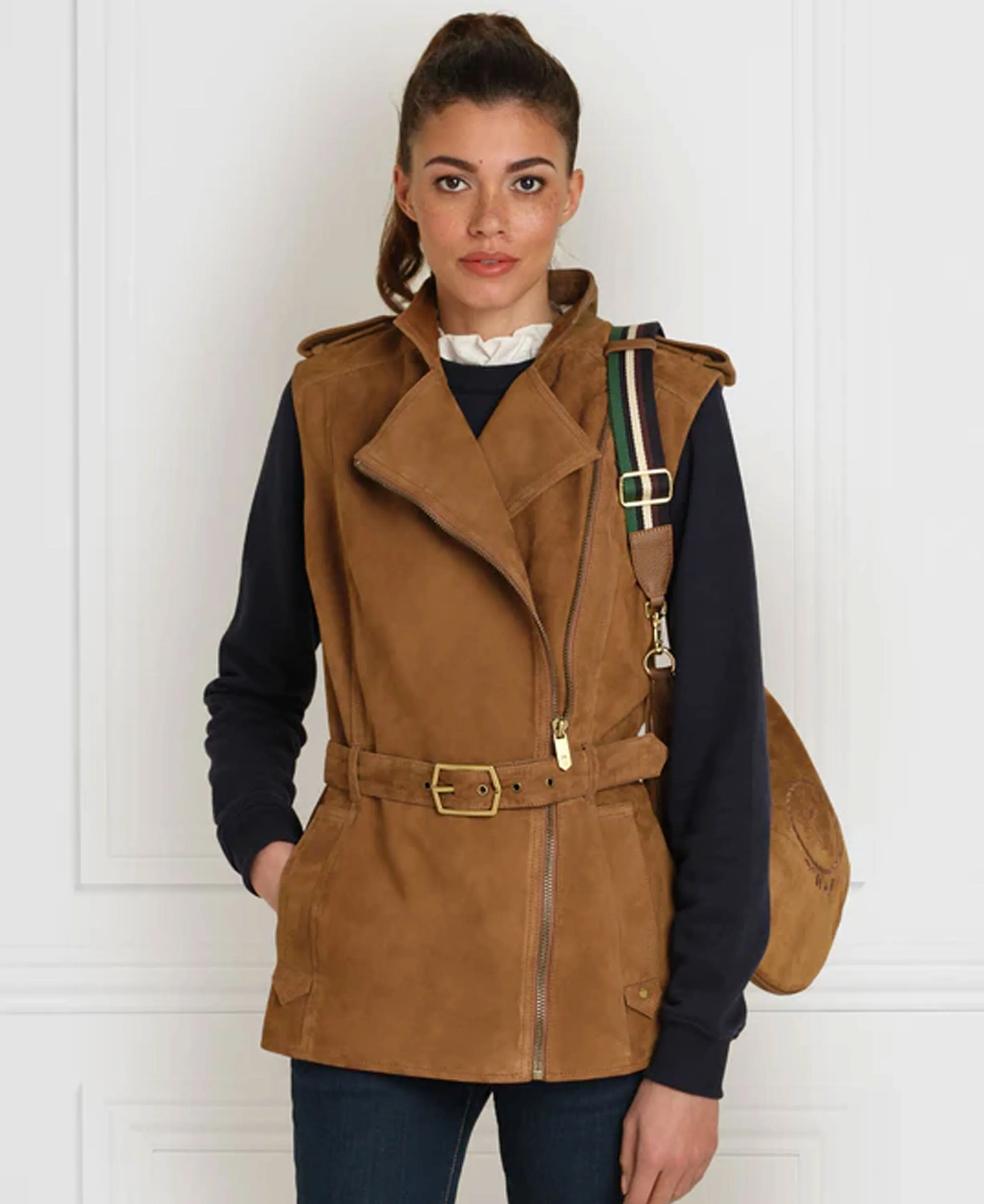 Primrose Gilet - Tan Suede