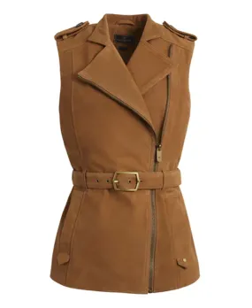 Primrose Gilet - Tan Suede