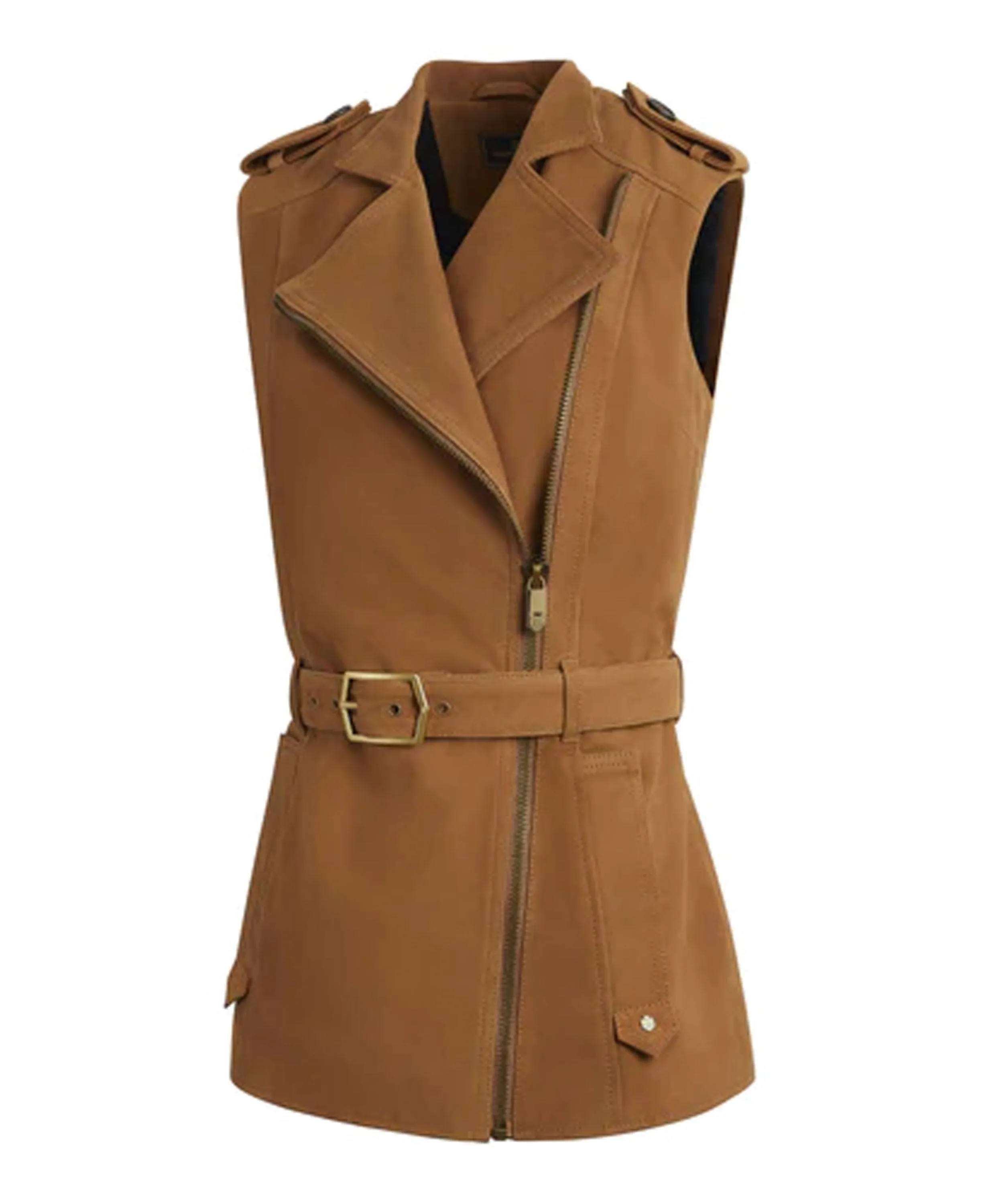 Primrose Gilet - Tan Suede