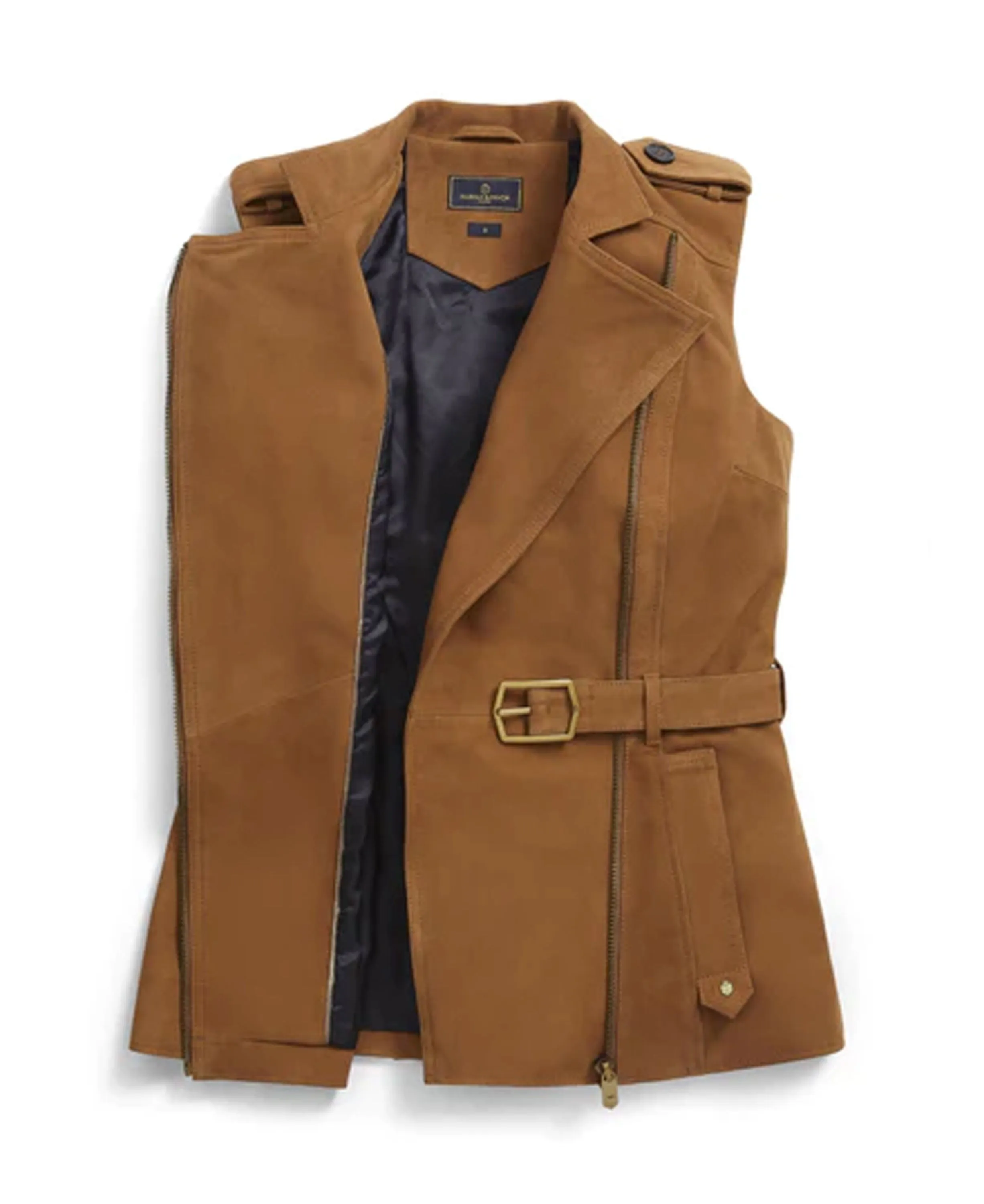 Primrose Gilet - Tan Suede