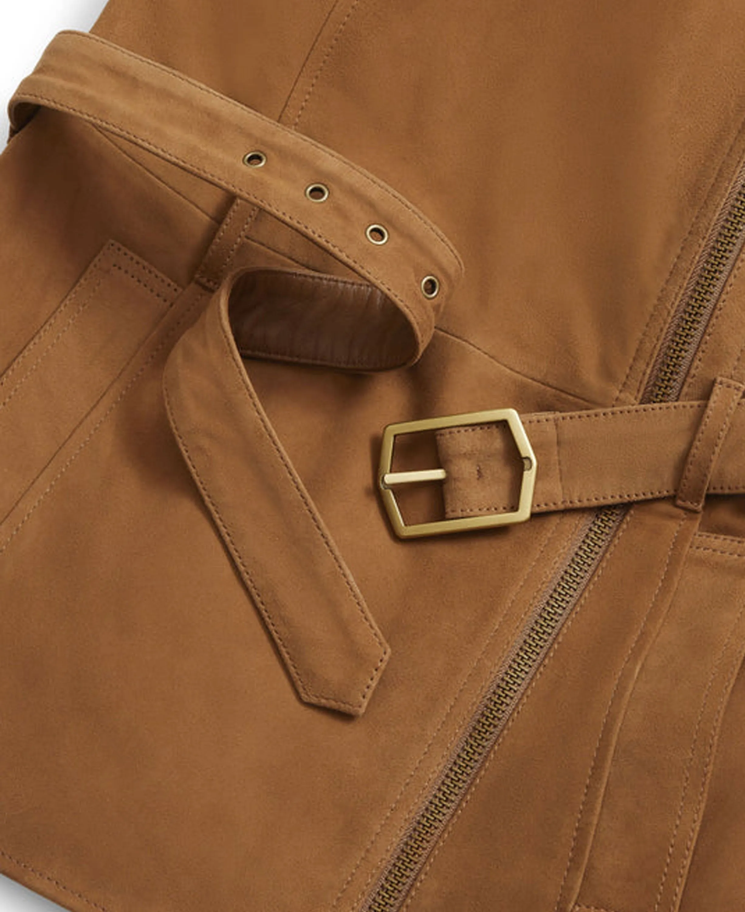 Primrose Gilet - Tan Suede