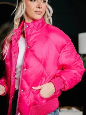 Puffer Jacket- Fushia