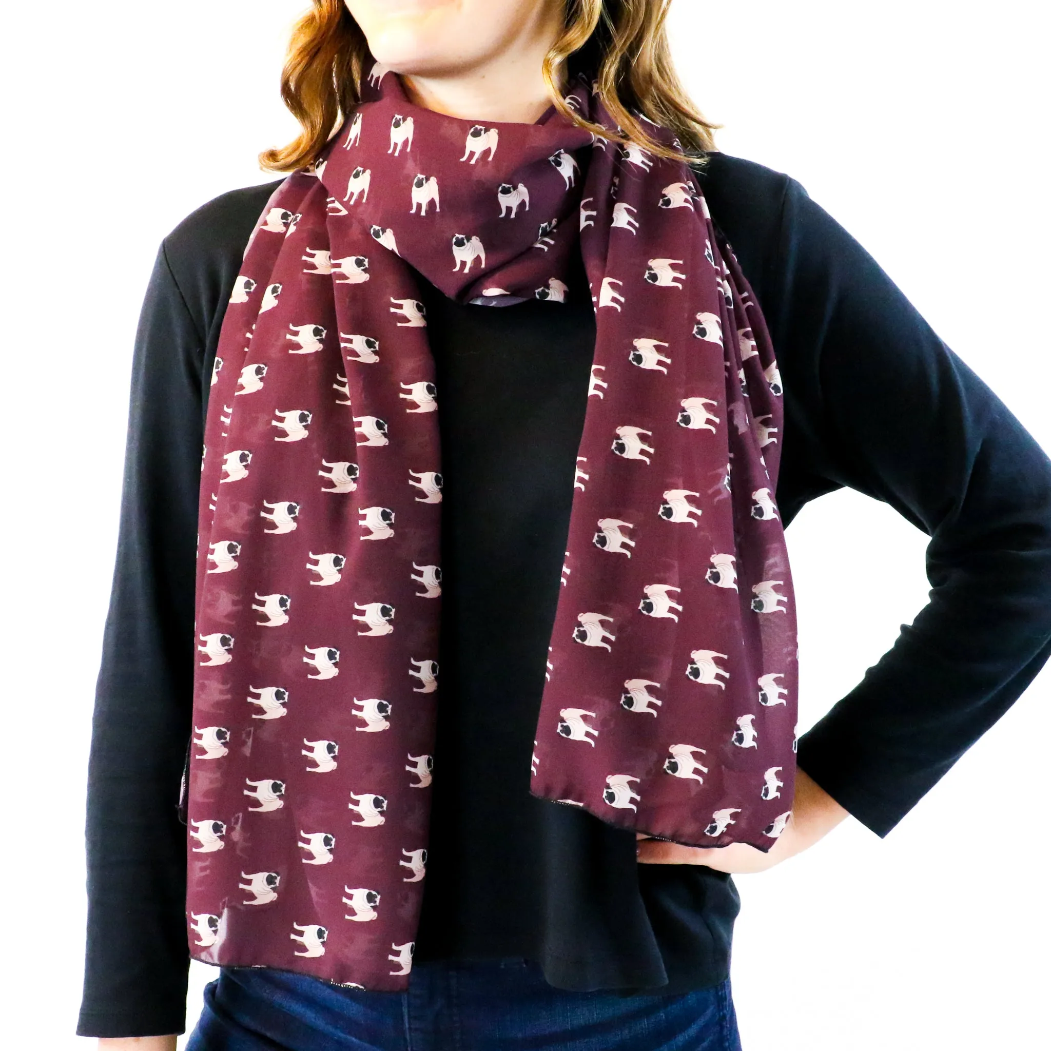 Pug Rectangle Scarf