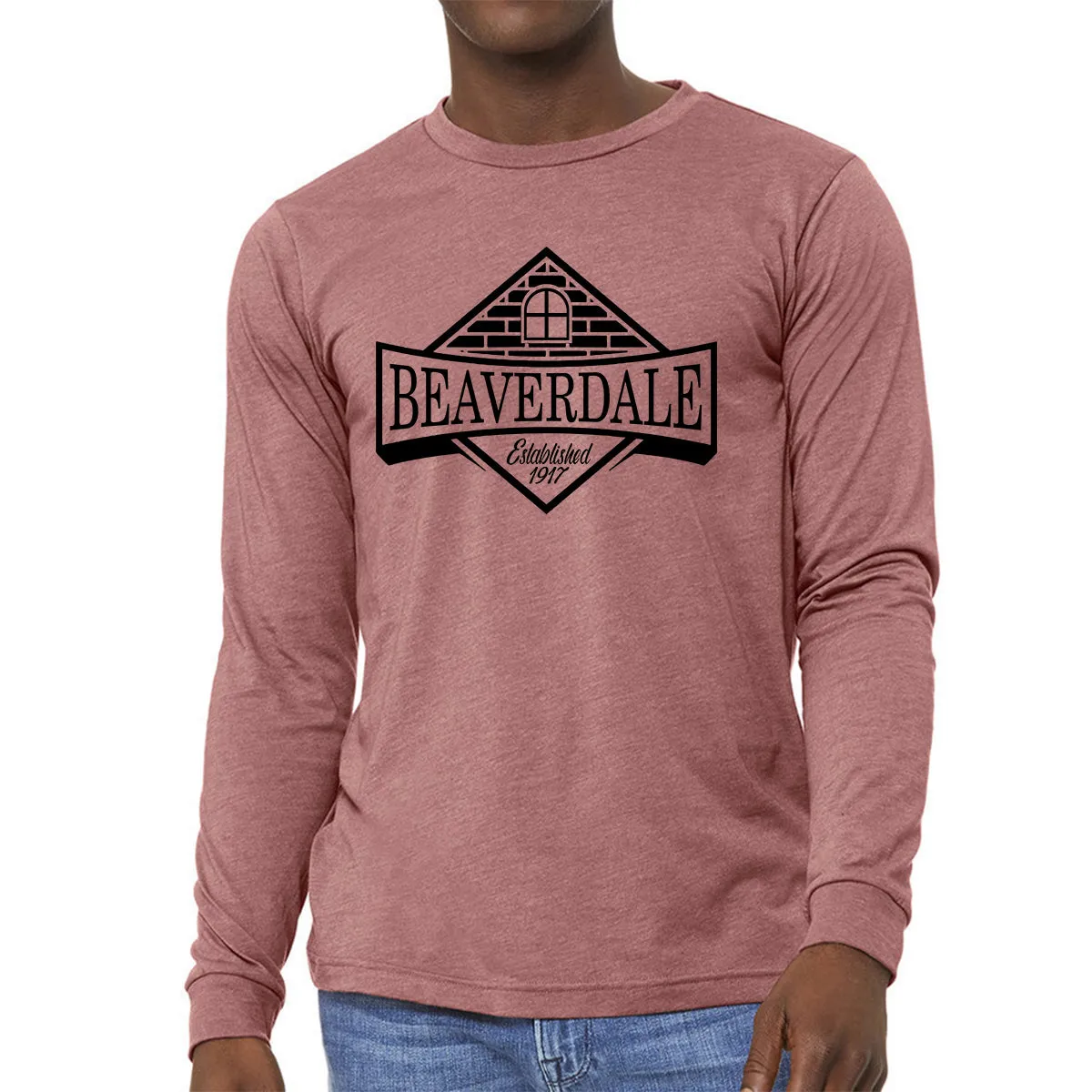 "Beaverdale Est. 1917 Crest" - Unisex Heather CVC Long Sleeve T-Shirt