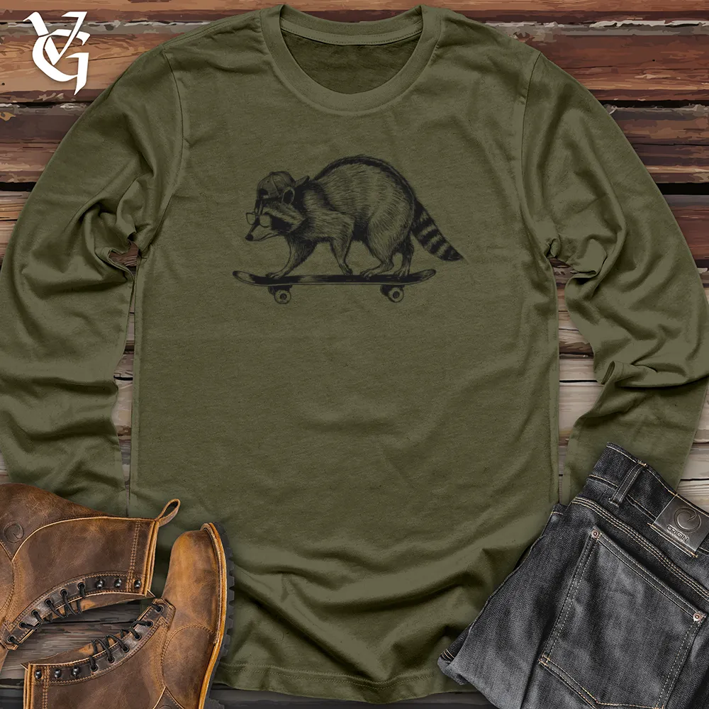 Raccoon Skateboarding Long Sleeve
