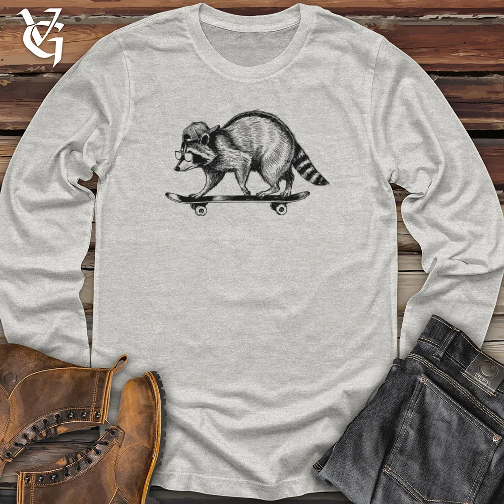 Raccoon Skateboarding Long Sleeve