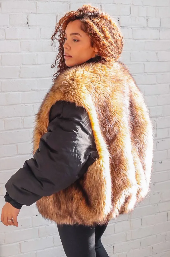 Reversible Fur Puffer Jacket