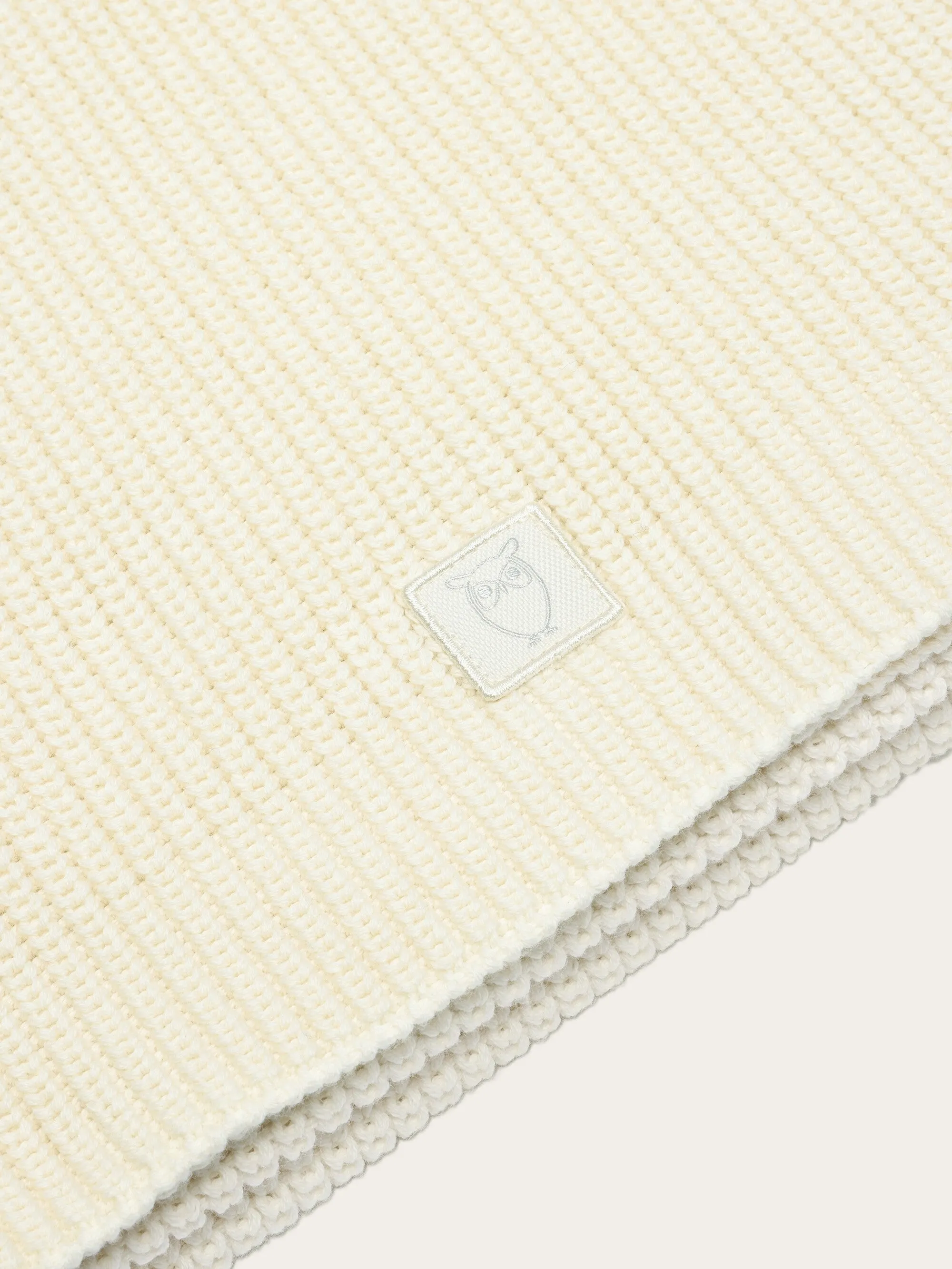 Rib knit scarf - Egret
