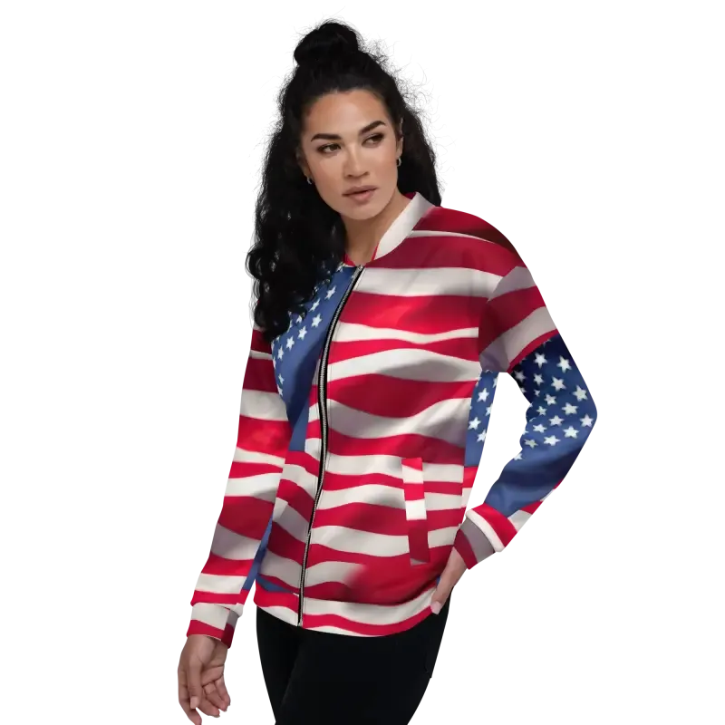Rock the American Flag Unisex Bomber Jacket