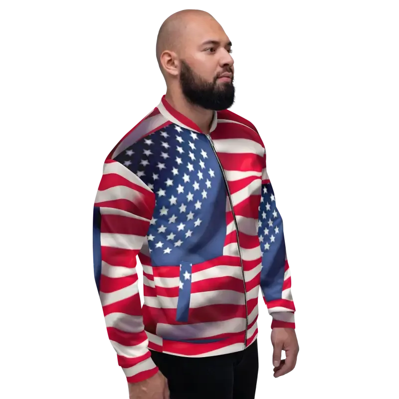 Rock the American Flag Unisex Bomber Jacket