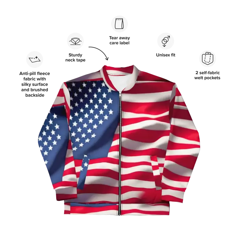 Rock the American Flag Unisex Bomber Jacket