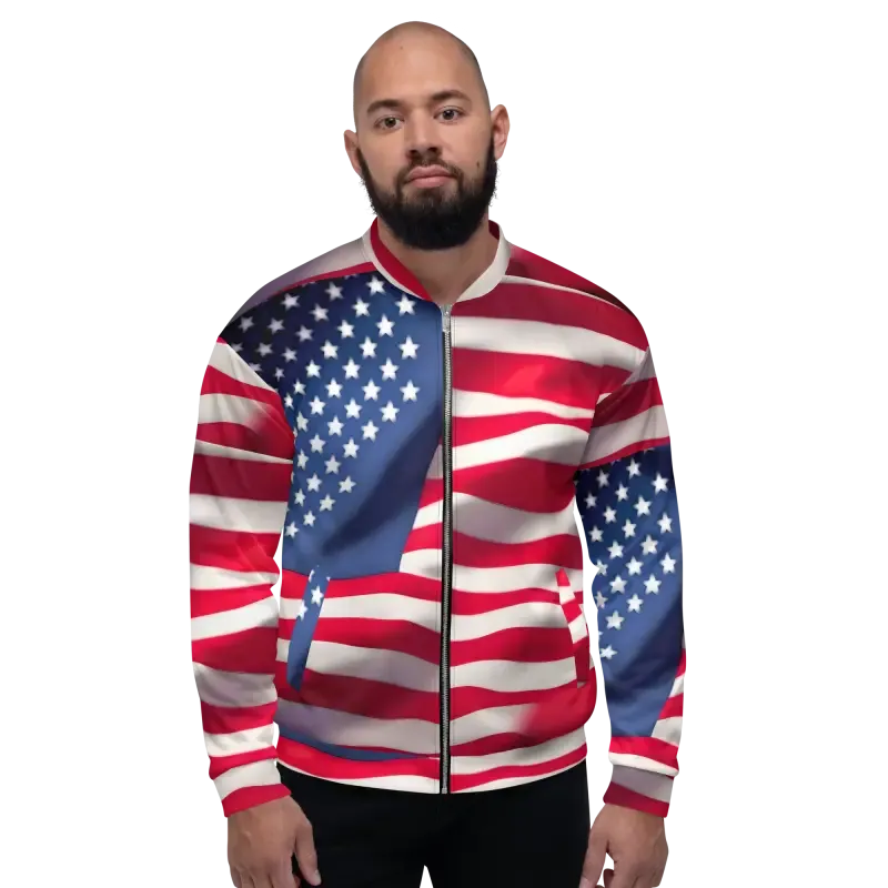 Rock the American Flag Unisex Bomber Jacket