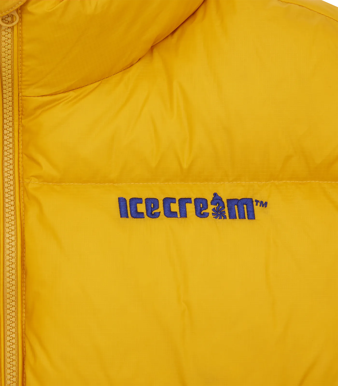 RUNNING DOG PUFFER JACKET - MUSTARD