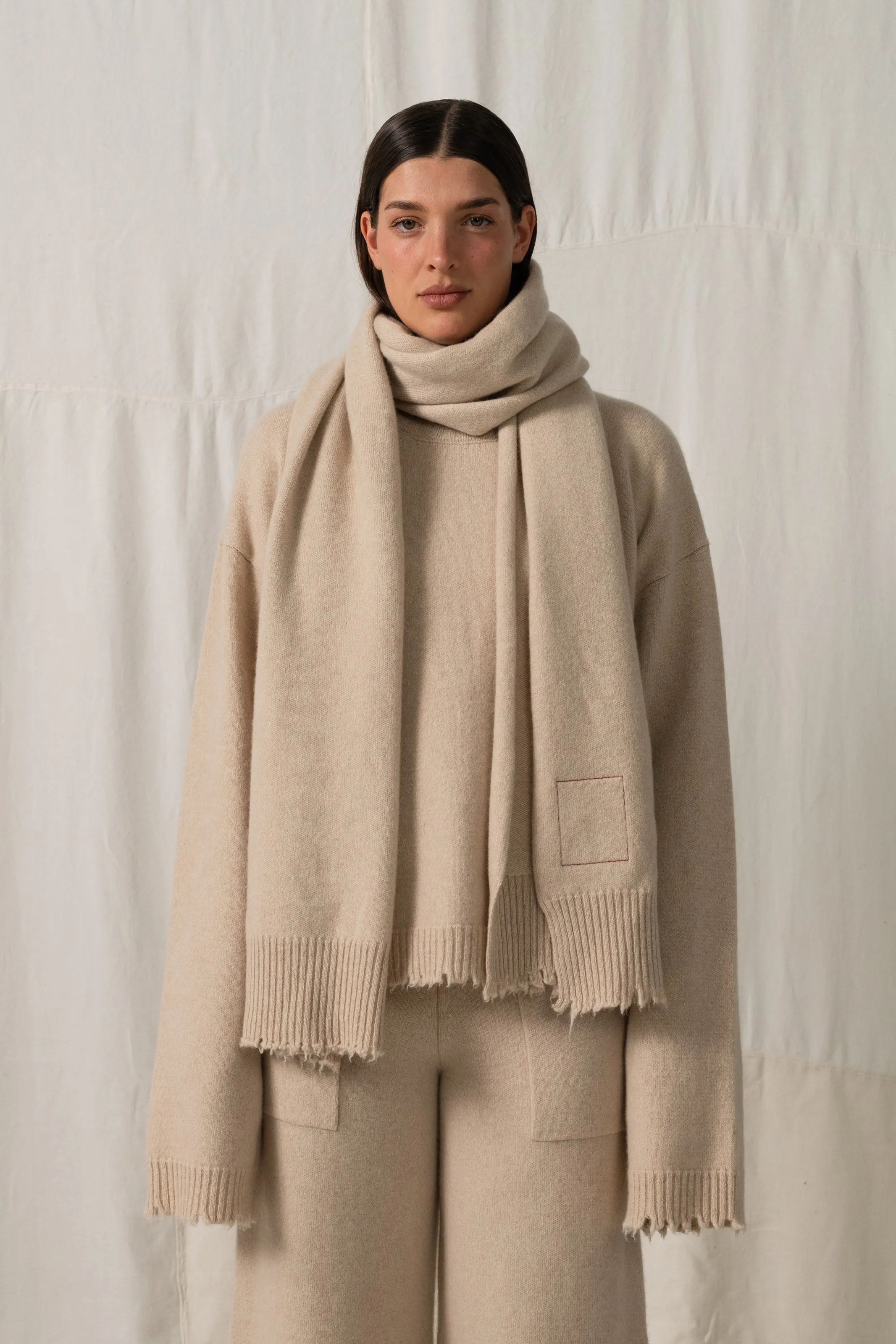Scarf Costa Plain Cashmere Tan