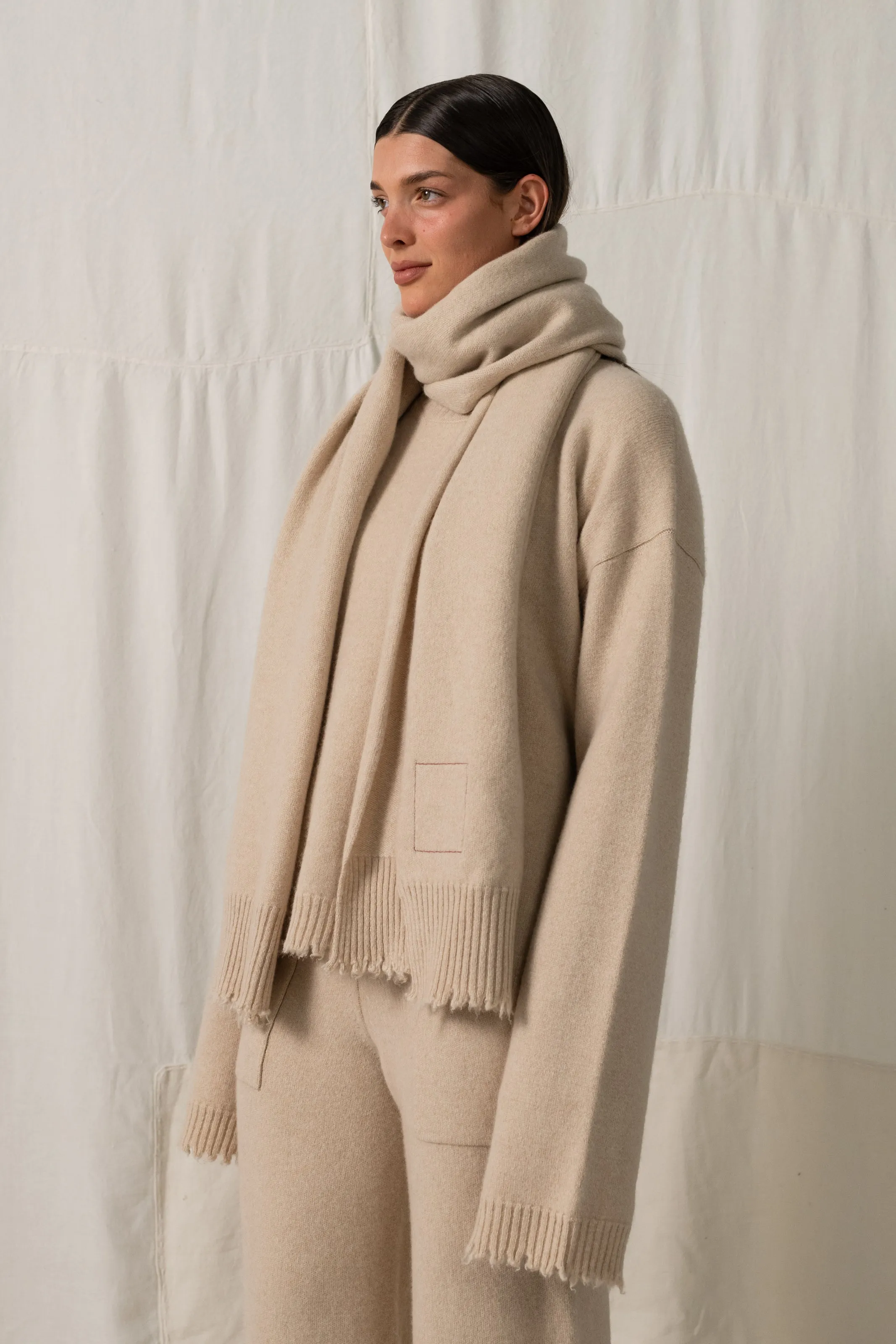 Scarf Costa Plain Cashmere Tan