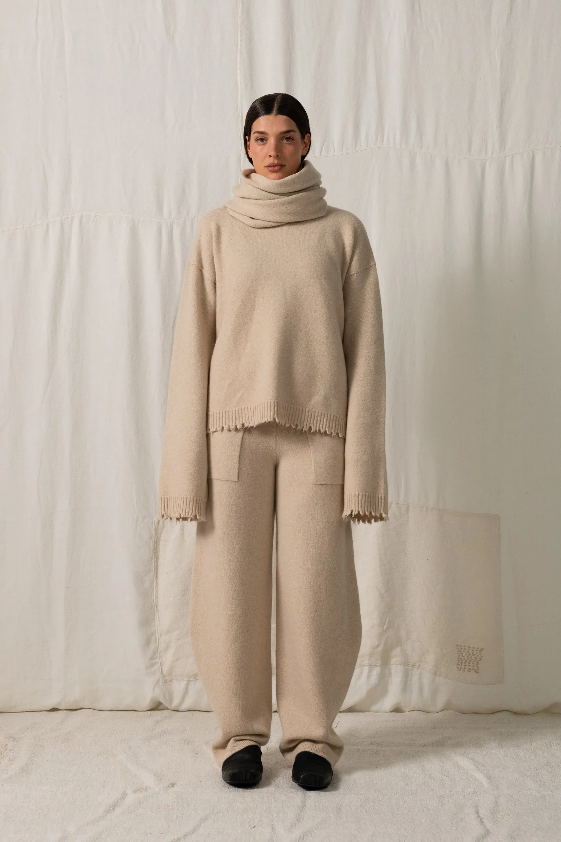 Scarf Costa Plain Cashmere Tan