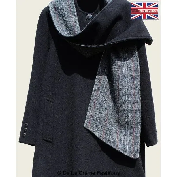Scarpia Wool & Cashmere Overcoat With Scarf Detail