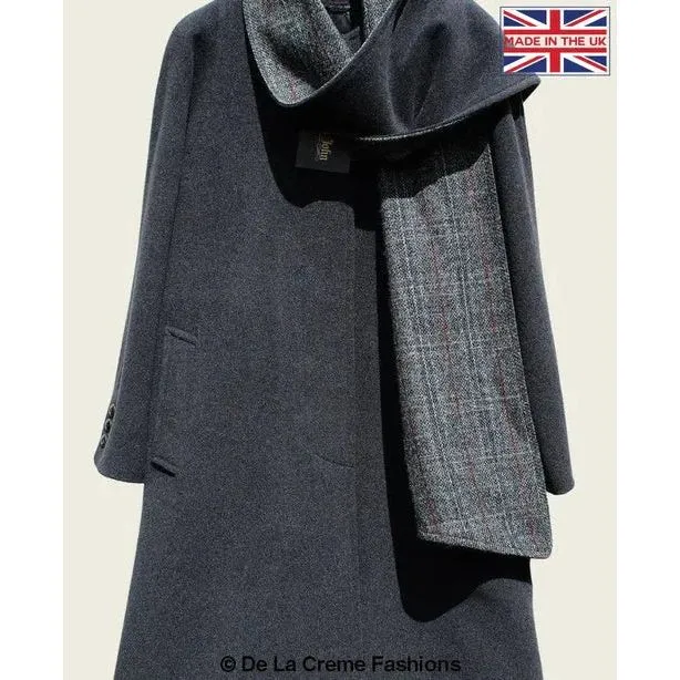 Scarpia Wool & Cashmere Overcoat With Scarf Detail