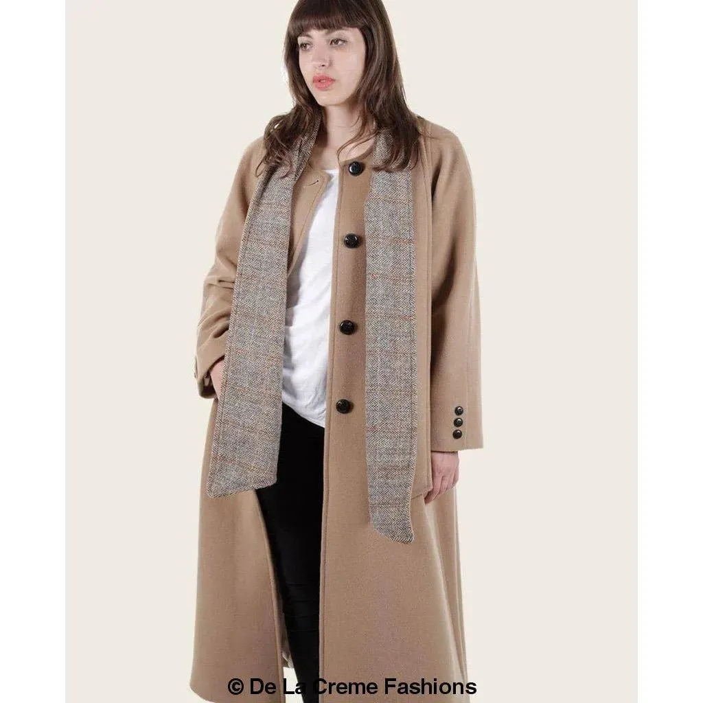 Scarpia Wool & Cashmere Overcoat With Scarf Detail