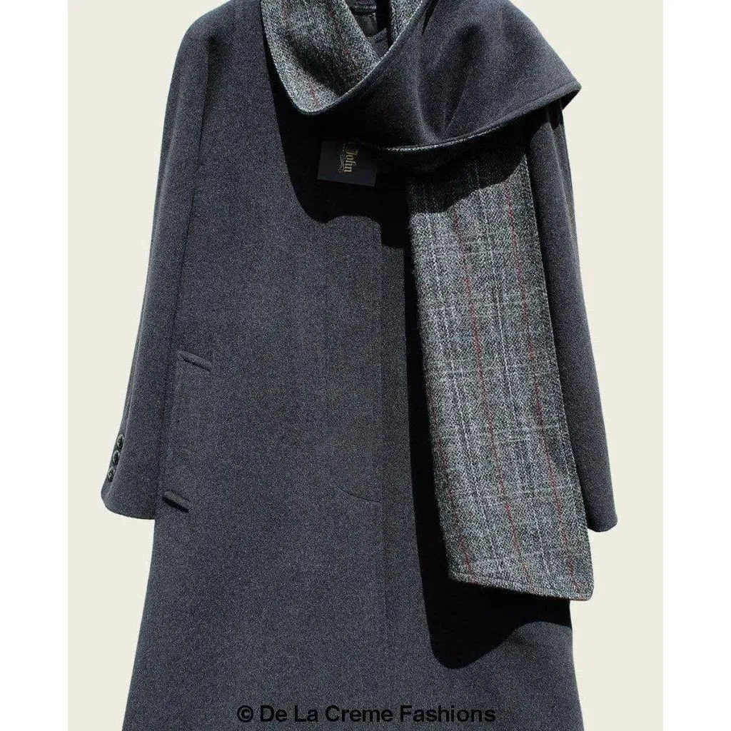 Scarpia Wool & Cashmere Overcoat With Scarf Detail