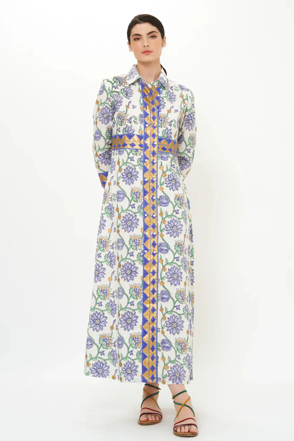 Shirt Dress Maxi Presidio Blue