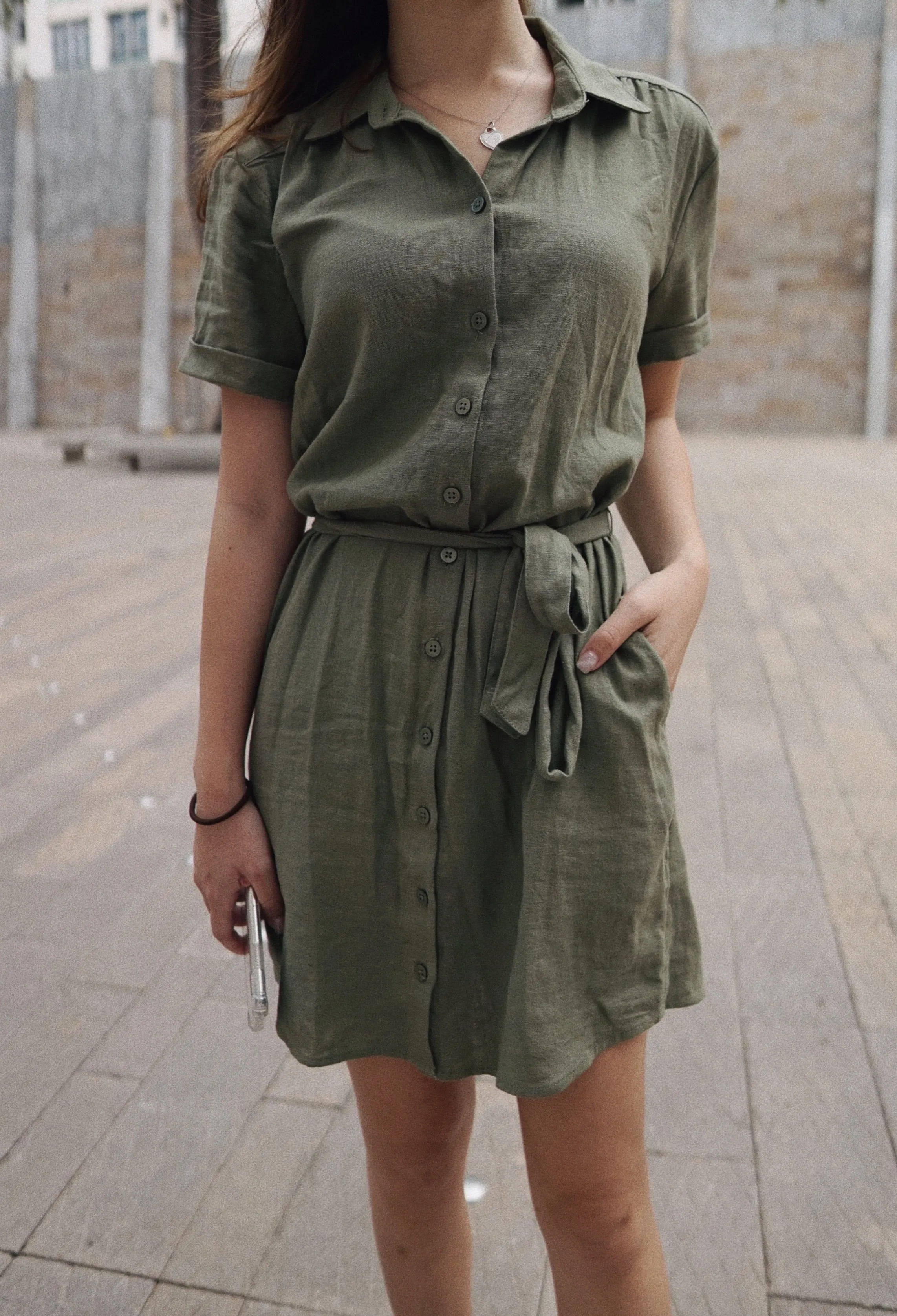 Short Sleeve Linen Dress