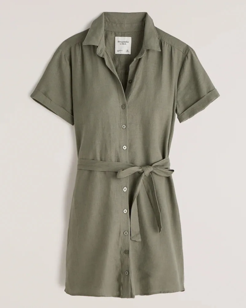 Short Sleeve Linen Dress