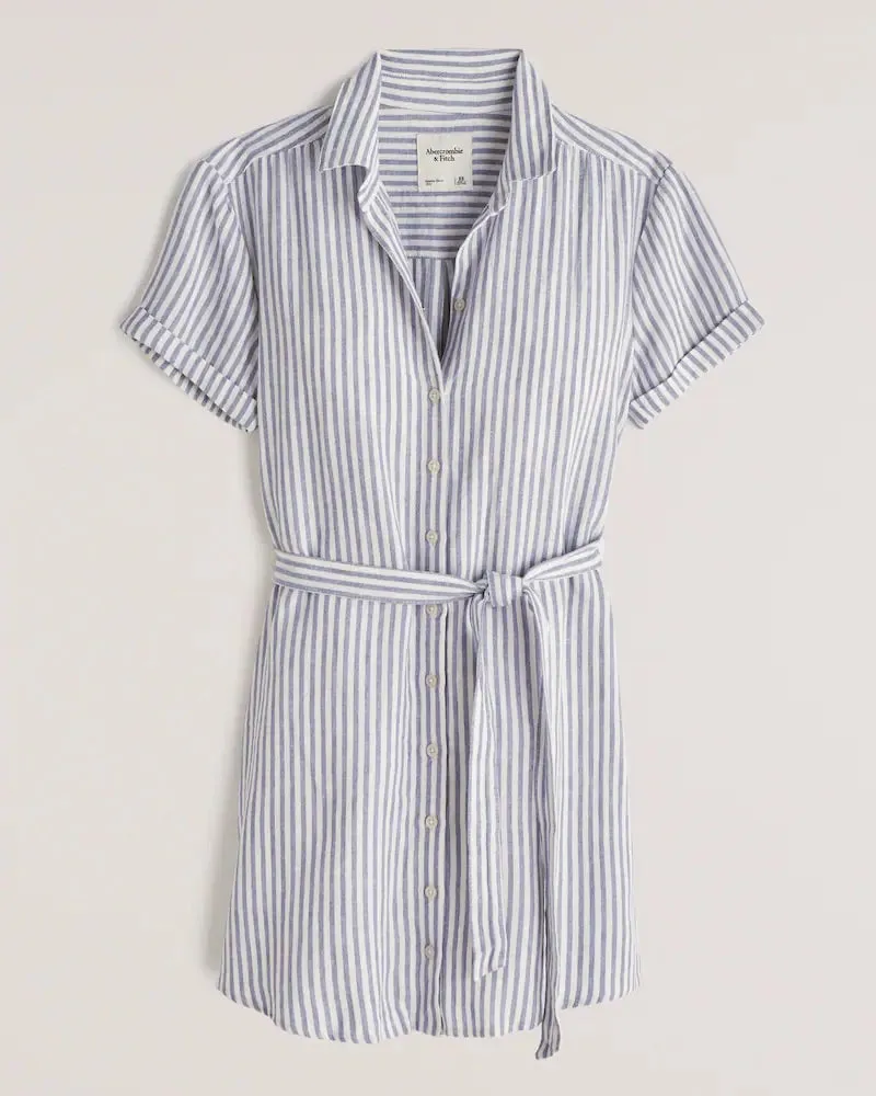 Short Sleeve Linen Dress