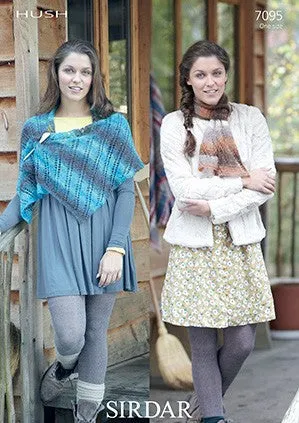 Sirdar Hush Lace Yarn Knitting Pattern - 7095 Scarf and Wrap - NOW €1.00
