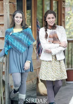 Sirdar Hush Lace Yarn Knitting Pattern - 7095 Scarf and Wrap - NOW €1.00