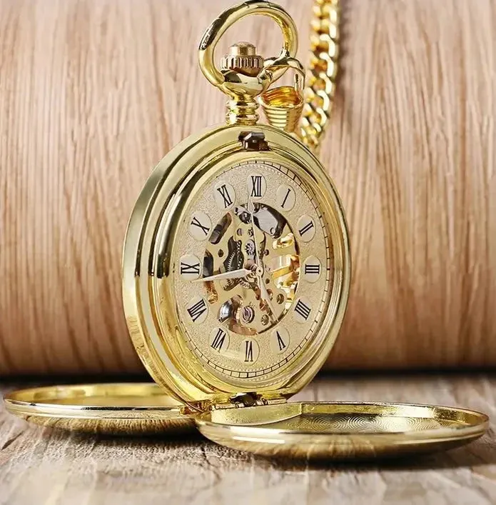 Sleek Gold Pocket Watch