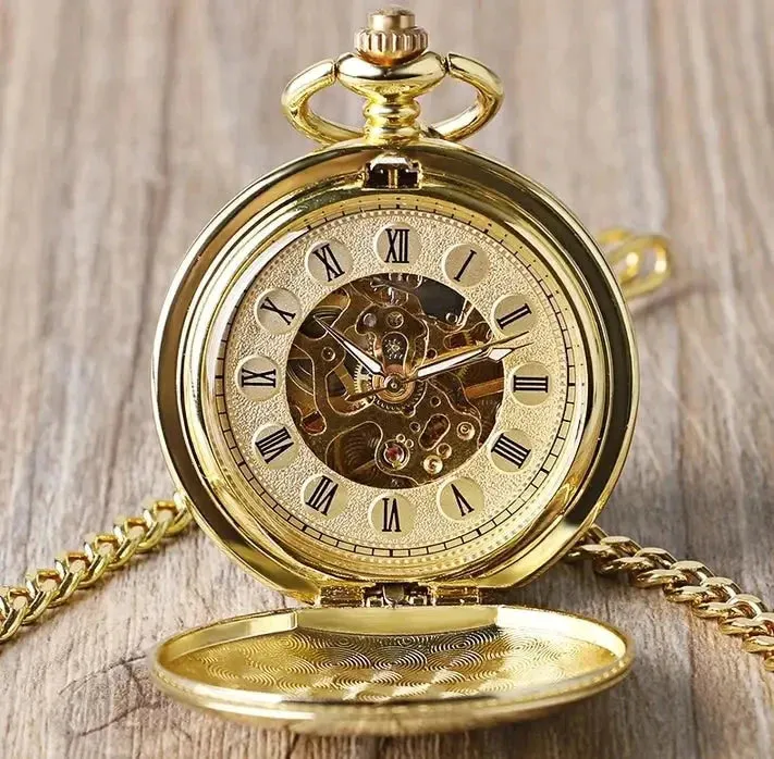 Sleek Gold Pocket Watch