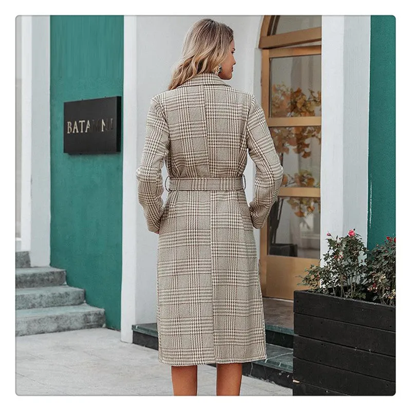 Slim Fit Check Overcoat