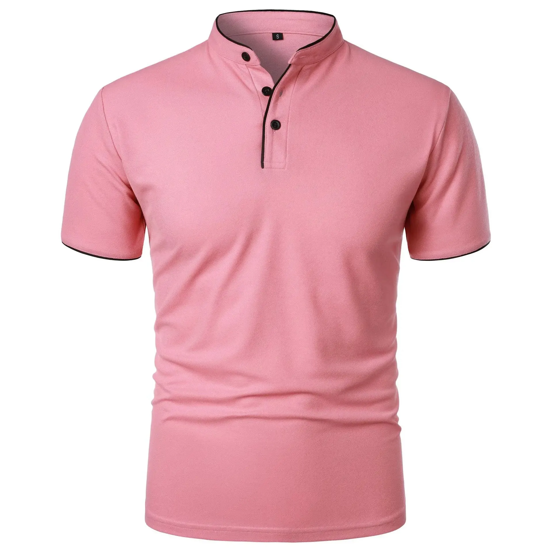Sommer Herren Kurzarm Kragen T-Shirts neue einfarbige lässige Polos hirt trend ige atmungsaktive lose Basic Splice Top
