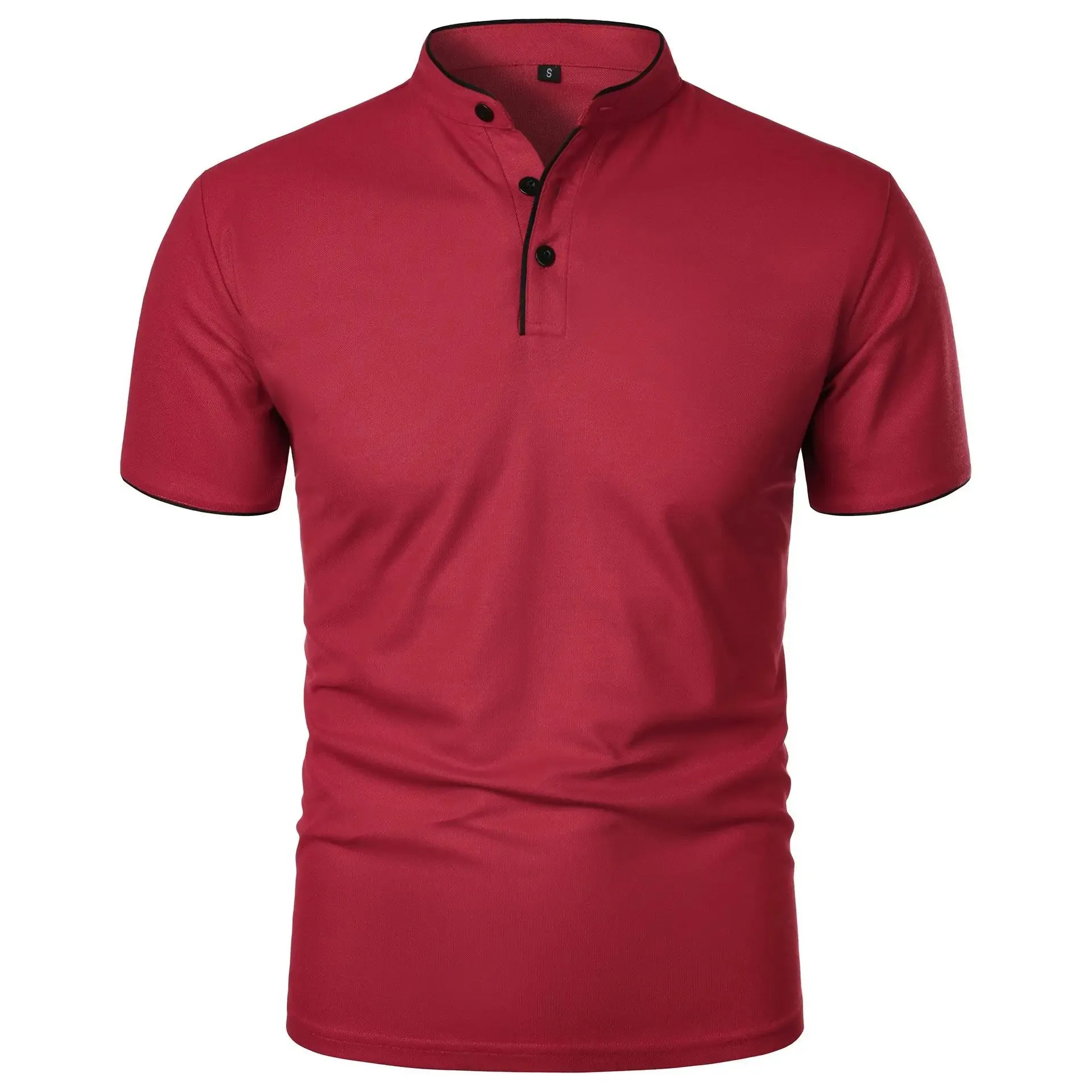 Sommer Herren Kurzarm Kragen T-Shirts neue einfarbige lässige Polos hirt trend ige atmungsaktive lose Basic Splice Top