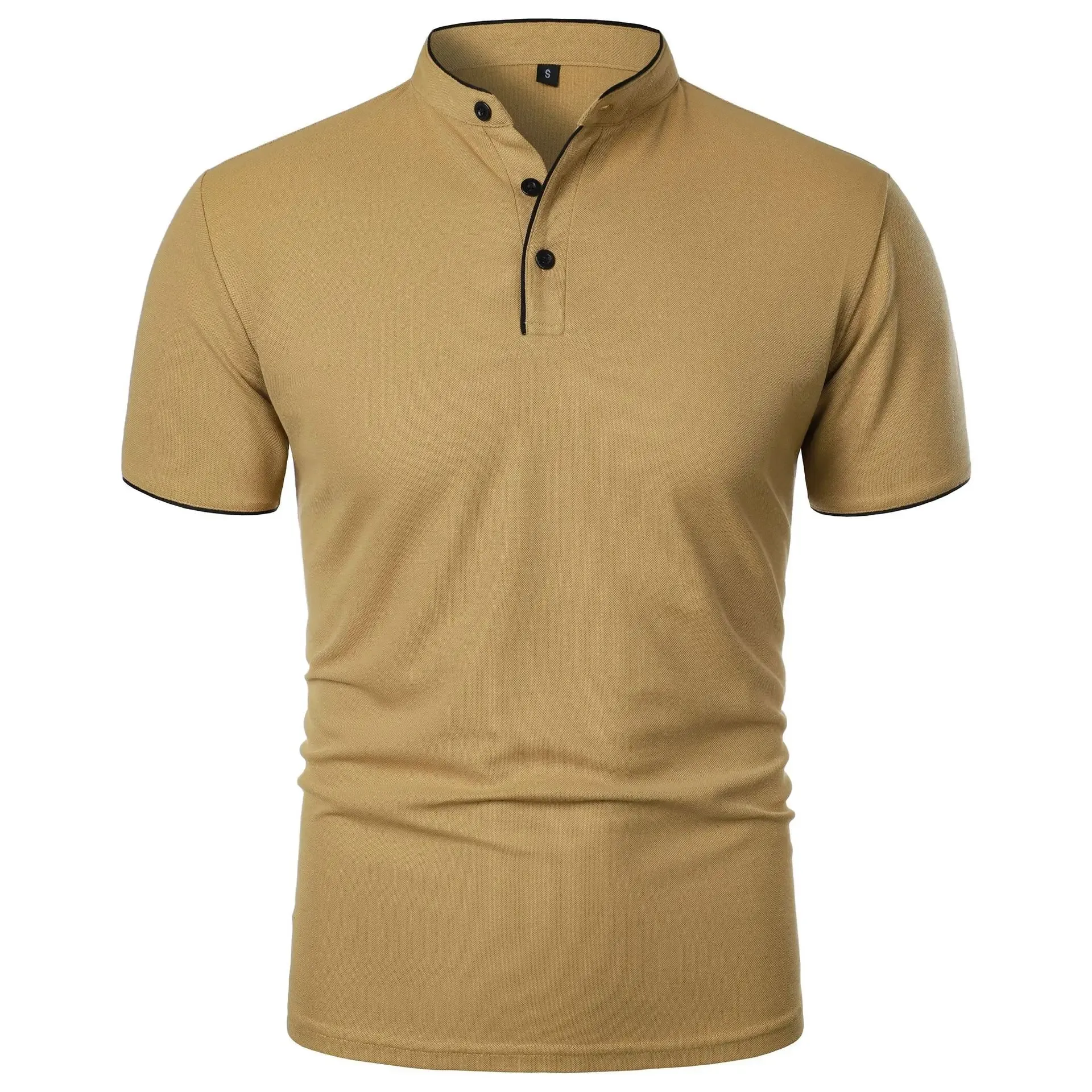 Sommer Herren Kurzarm Kragen T-Shirts neue einfarbige lässige Polos hirt trend ige atmungsaktive lose Basic Splice Top