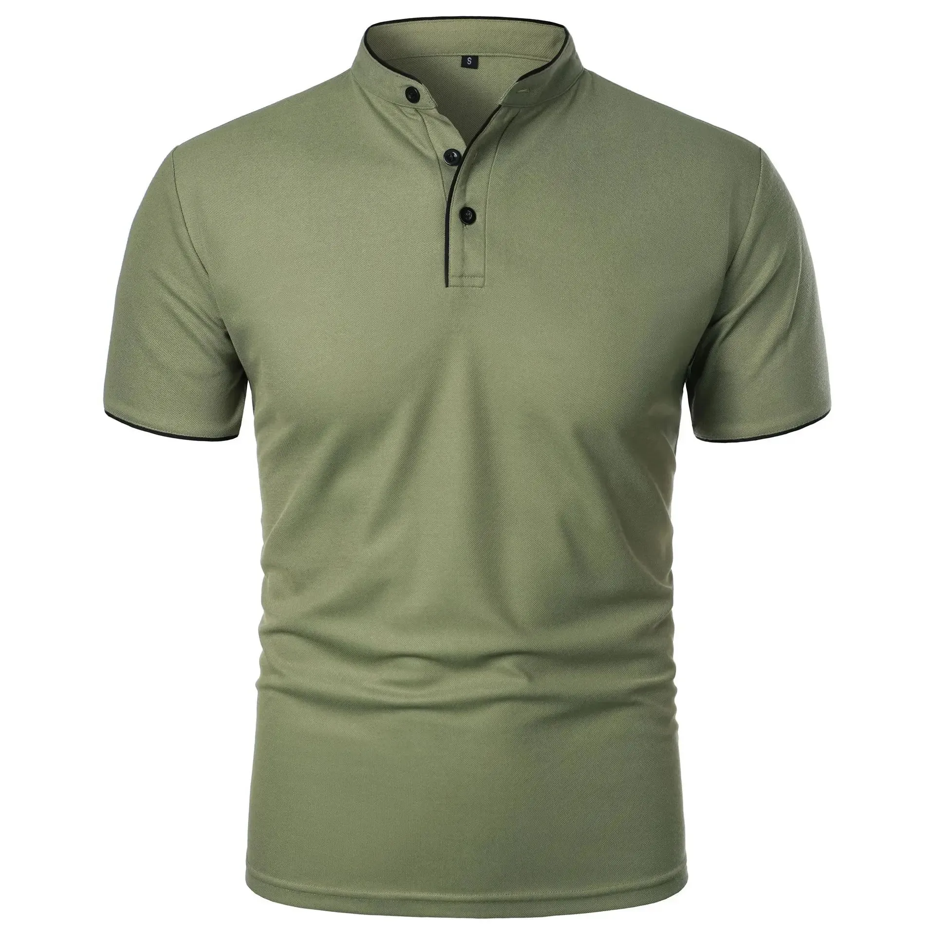 Sommer Herren Kurzarm Kragen T-Shirts neue einfarbige lässige Polos hirt trend ige atmungsaktive lose Basic Splice Top
