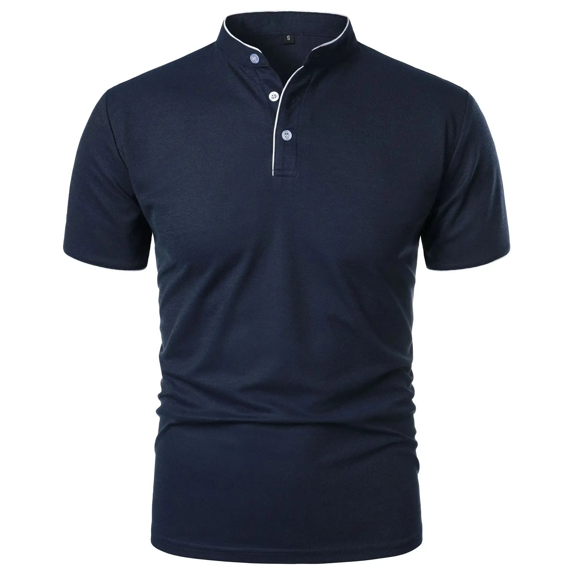 Sommer Herren Kurzarm Kragen T-Shirts neue einfarbige lässige Polos hirt trend ige atmungsaktive lose Basic Splice Top