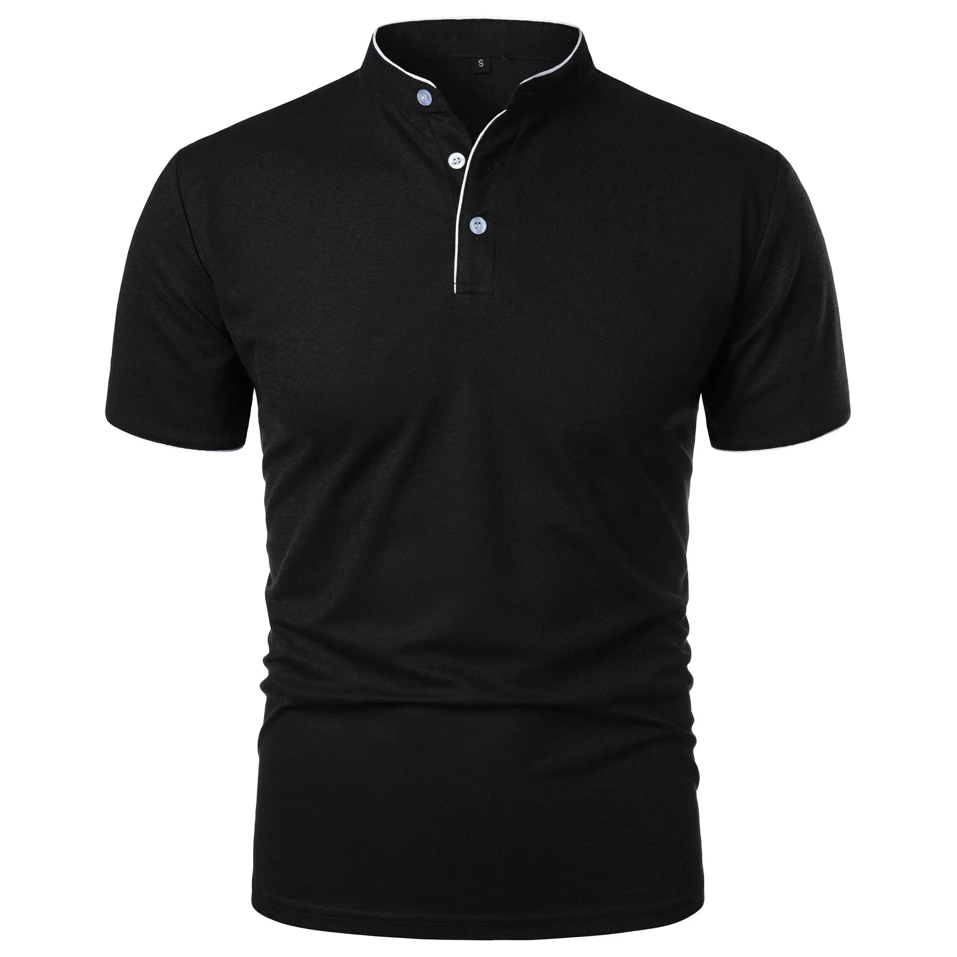 Sommer Herren Kurzarm Kragen T-Shirts neue einfarbige lässige Polos hirt trend ige atmungsaktive lose Basic Splice Top