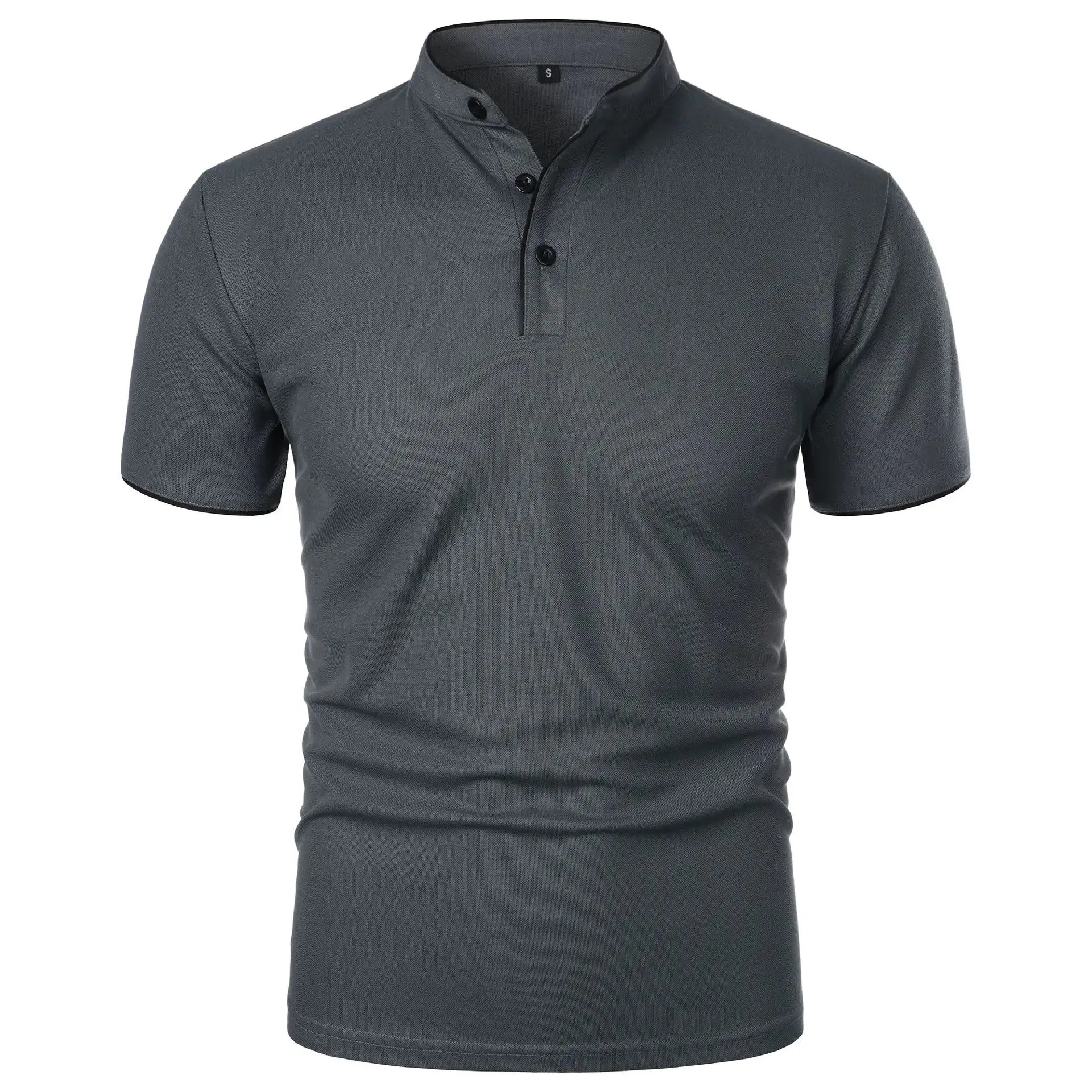 Sommer Herren Kurzarm Kragen T-Shirts neue einfarbige lässige Polos hirt trend ige atmungsaktive lose Basic Splice Top