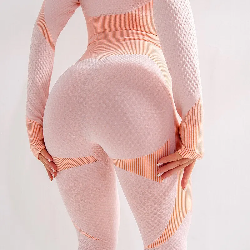 Sports High Waist Colorblck Bodycon Skinny Leggings Pants