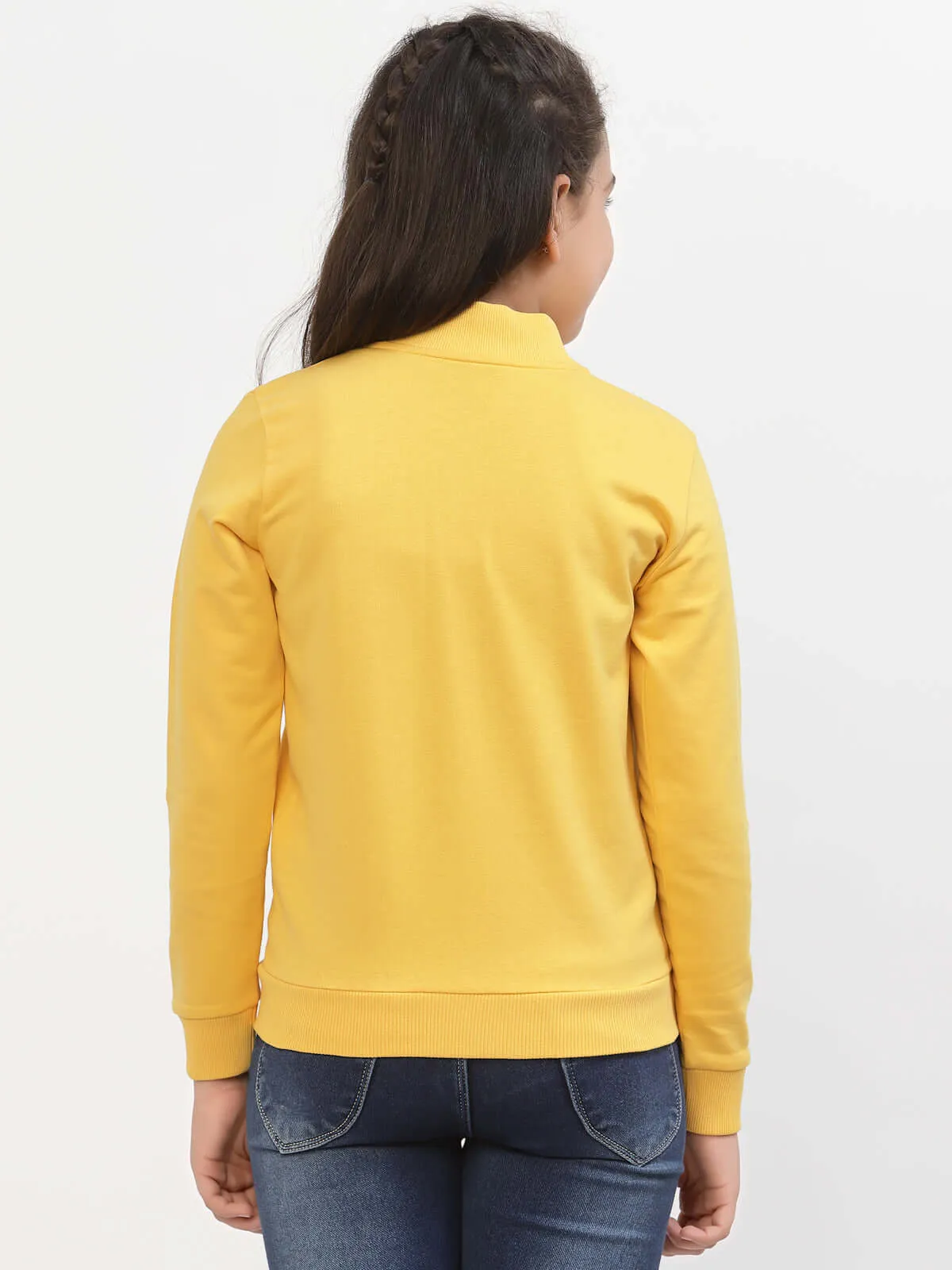 Spunkies Girls Organic Cotton Bomber Jacket Yellow