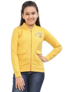 Spunkies Girls Organic Cotton Bomber Jacket Yellow