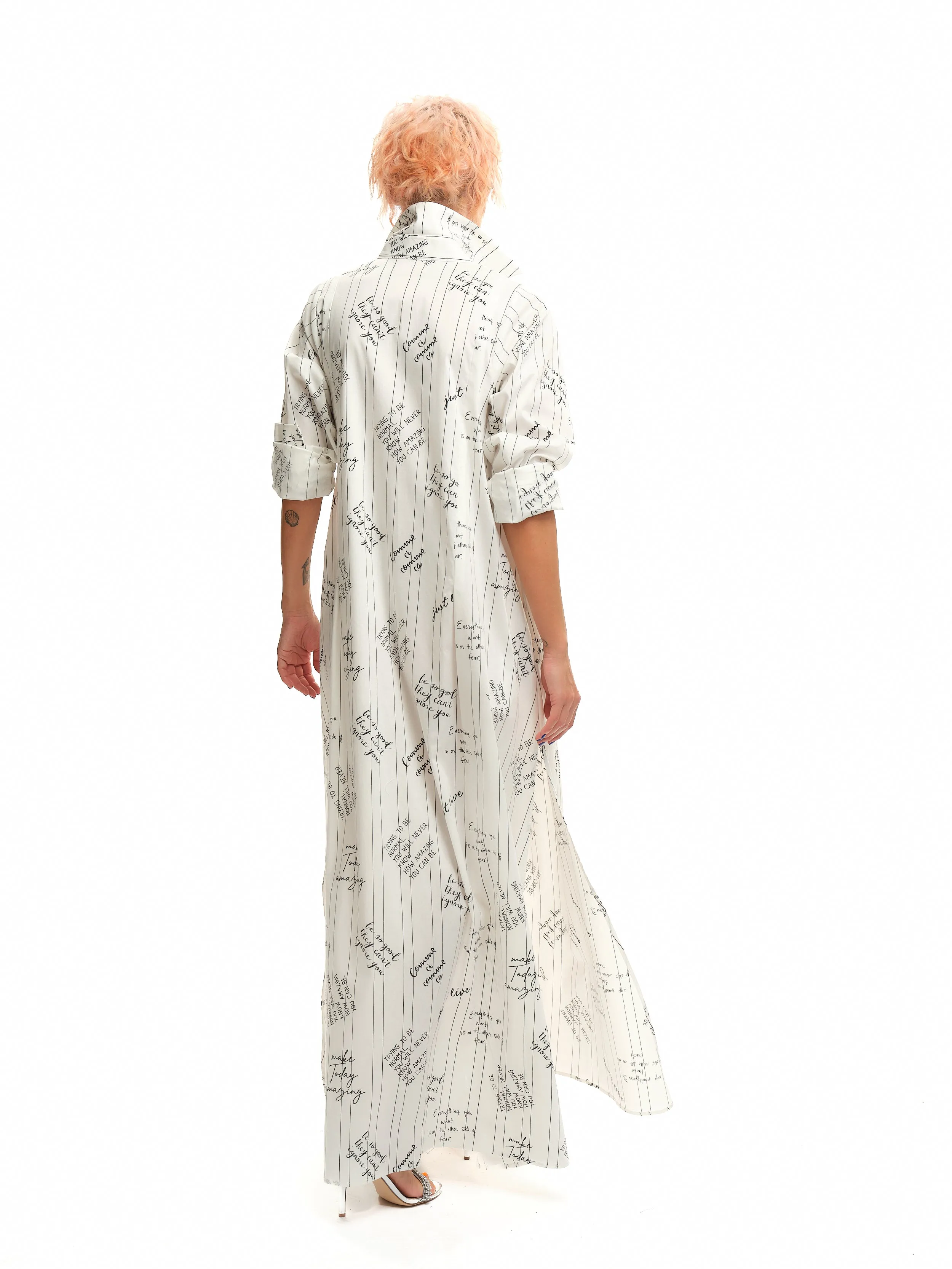 Striped Printed Shirt Dress