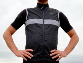 THE GREY STRIPE GILET BLACK