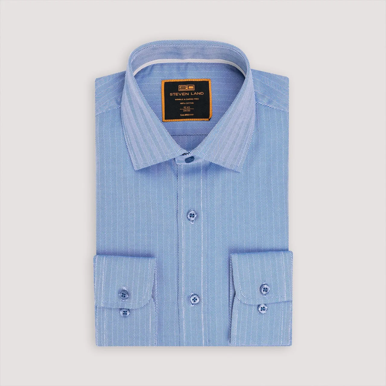 The Rogue Herringbone Dress Shirt | Classic Collar | Adjustable Barrel Cuff | 100% Cotton
