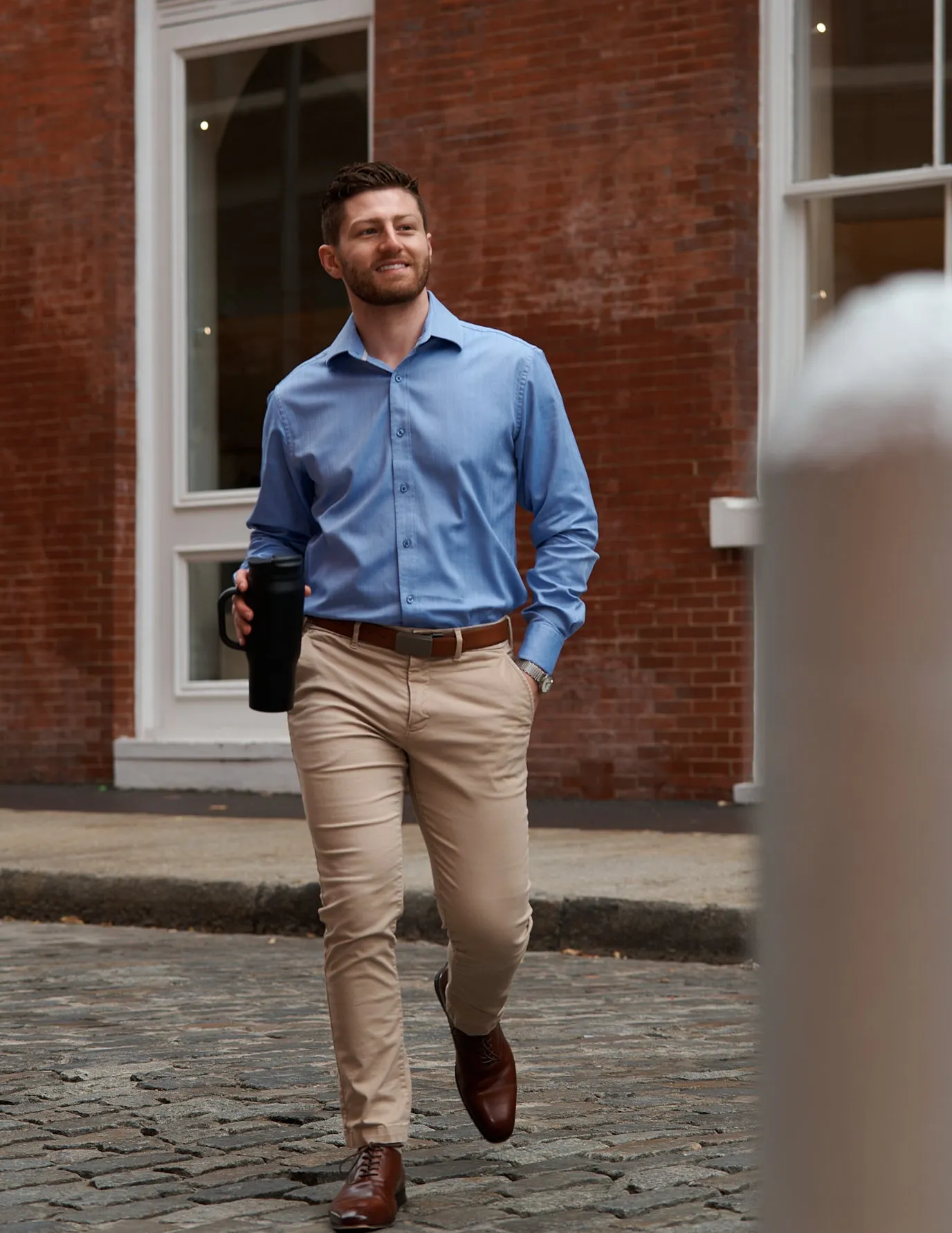 The Rogue Herringbone Dress Shirt | Classic Collar | Adjustable Barrel Cuff | 100% Cotton