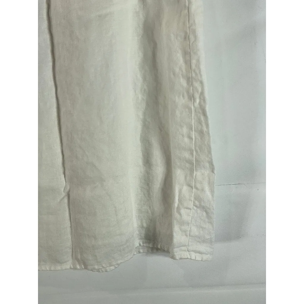 UNBRANDED Women's White Square-Neck Spaghetti Strap Lightweight Slip Dress SZ M